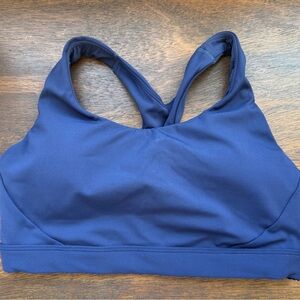 Athleta Navy Sports Bra with Crossback Straps